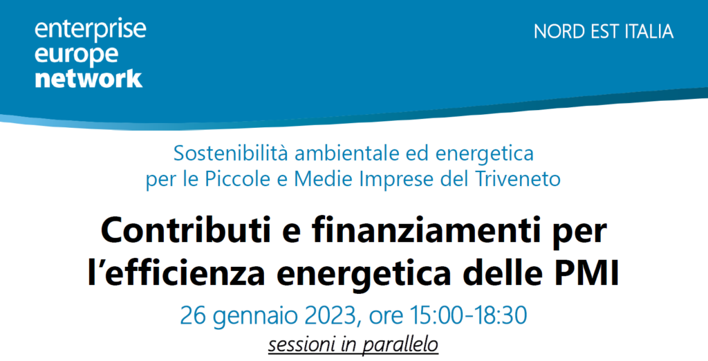26/1 Contributi e finanziamenti per l’efficienza energetica delle PMI